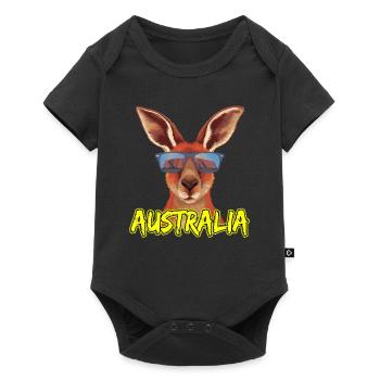Kangourou cool avec des lunettes de soleil Australie design - Body à manches courtes Premium Bébé - noir - Devant
