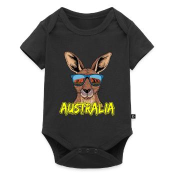 Kangourou cool avec des lunettes de soleil motif Australie - Body à manches courtes Premium Bébé - noir - Devant