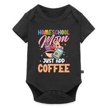 Homeschool Mom Easy to Add Coffee - Baby Premium short-sleeve bodysuit - black - Front