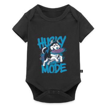 Husky Fashion Frisbee Adventure pour les amoureux des chiens - Body à manches courtes Premium Bébé - noir - Devant