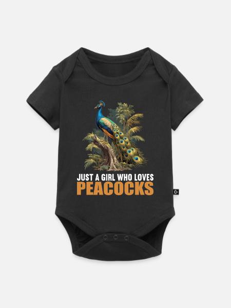 Pfaue Pfau - Baby Premium Kurzarmbody - Schwarz