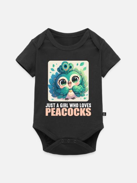 Pfaue Pfau - Baby Premium Kurzarmbody - Schwarz