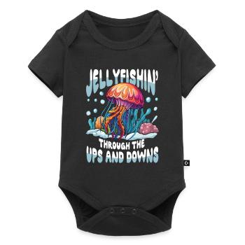 Jellyfishin' Through The Ups and Downs - Baby Premium Kurzarmbody - Schwarz - Vorne