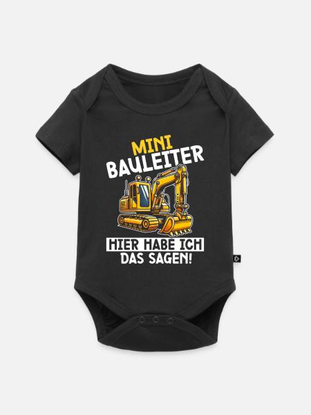 Kinder Bauleiter Projektleiter Bauunternehmer - Baby Premium Kurzarmbody - Schwarz