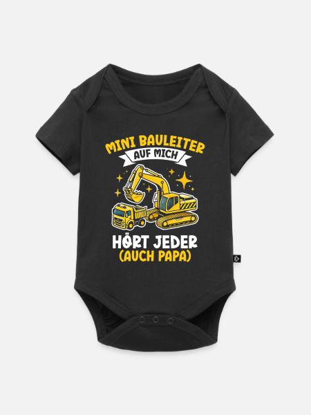 Kinder Bauleiter Projektleiter Bauunternehmer - Baby Premium Kurzarmbody - Schwarz