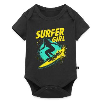 Surfer Girl Surfer Surfing Surfing Surfer - Baby Premium short-sleeve bodysuit - black - Front