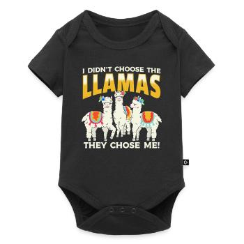 Je n’ai pas choisi les lamas, ils m’ont choisi - Alpaga - Body à manches courtes Premium Bébé - noir - Devant