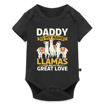 Daddy is my name llamas are my great love - Llama - Baby Premium short-sleeve bodysuit - black - Front