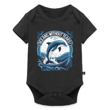 Oceans Without Tears Dolphine - Baby Premium Kurzarmbody - Schwarz - Vorne