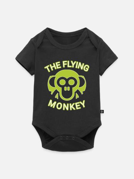 The flying Monkey Grün - Baby Premium Kurzarmbody - Schwarz