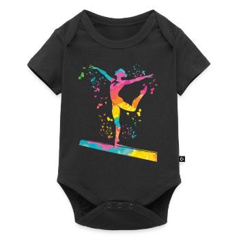 Gymnast Balance Beam Artistic Gymnastics - Baby Premium short-sleeve bodysuit - black - Front