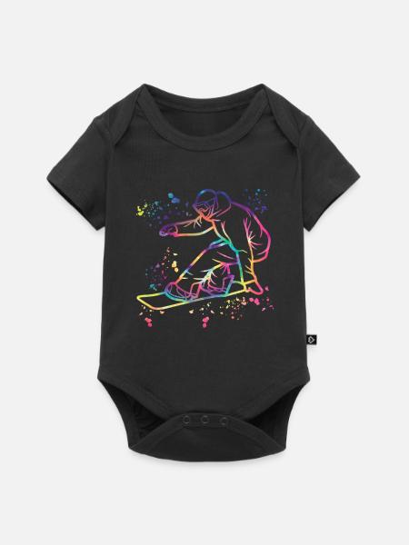 Snowboarder Snowboarding Snowboard - Baby Premium Kurzarmbody - Schwarz