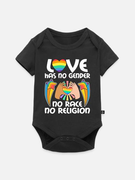LGBTQIA+ Lesben, Schwule, Gleichberechtigung - Baby Premium Kurzarmbody - Schwarz