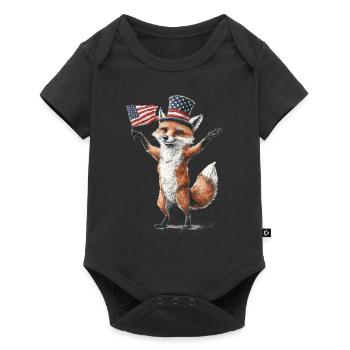 Fuchs - Baby Premium Kurzarmbody - Schwarz - Vorne