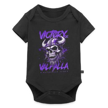 Motorrad Nordische Wikinger Sieg Oder Walhalla - Baby Premium Kurzarmbody - Schwarz - Vorne
