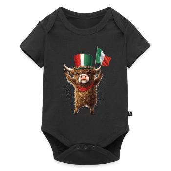 Hochlandrind - Baby Premium Kurzarmbody - Schwarz - Vorne