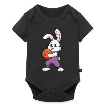 Easter Bunny Playing Basketball Easter - Baby Premium short-sleeve bodysuit - black - Front