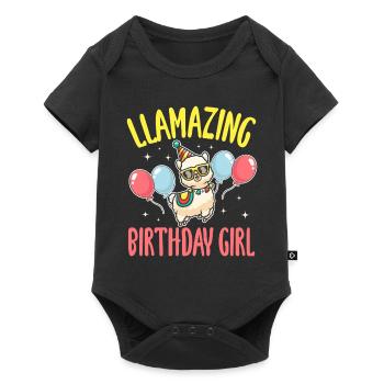 LLamazing birthday Girl - Funny Birthday Party - Baby Premium short-sleeve bodysuit - black - Front