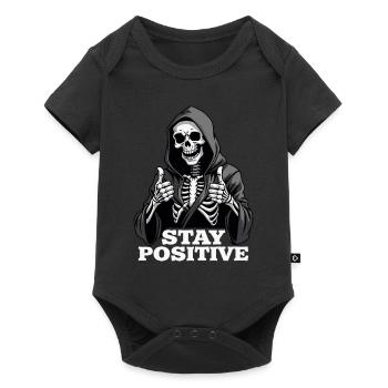 Stay Positive – Funny Grim Reaper - Baby Premium short-sleeve bodysuit - black - Front