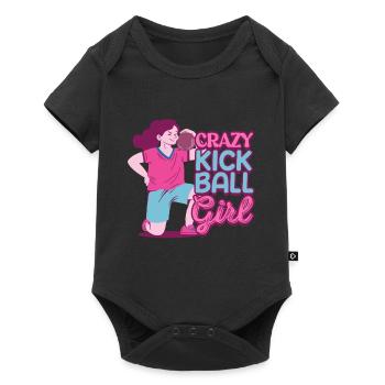 Joueur de kickball Crazy Kickball Girl - Body à manches courtes Premium Bébé - noir - Devant