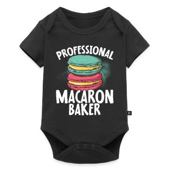 Macaron Bäcker Konditor Macaron-Liebhaber - Baby Premium Kurzarmbody - Schwarz - Vorne