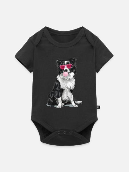 Border Collie - Baby Premium Kurzarmbody - Schwarz