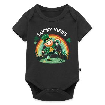Des ondes porte-bonheur pour la Saint-Patrick - Body à manches courtes Premium Bébé - noir - Devant