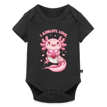 Axolotl Amour Coeur Câlin Mignon - Body à manches courtes Premium Bébé - noir - Devant