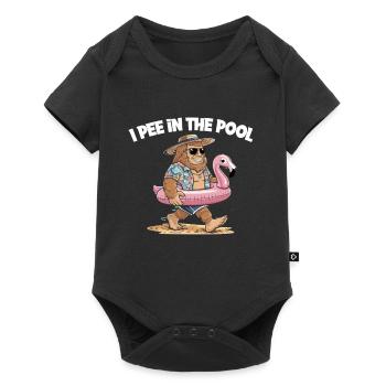 Pool Funny Bigfoot Summer - Baby Premium short-sleeve bodysuit - black - Front