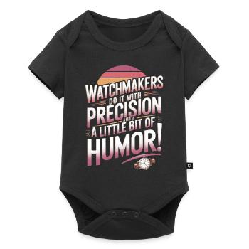 Watchmakers do it with precision and a little bit - Baby Premium short-sleeve bodysuit - black - Front