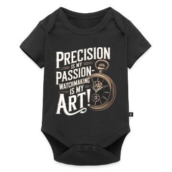 Präzision ist meine Leidenschaft – Uhrmacherei ist meine Kunst! - Baby Premium Kurzarmbody - Schwarz - Vorne