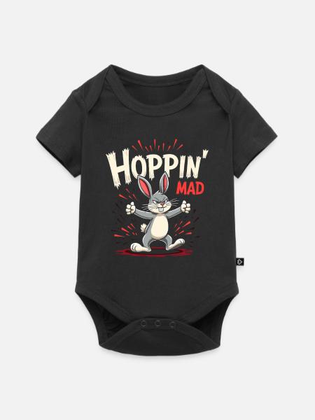 Mürrischer Hase Sarkastisches Tierdesign - Baby Premium Kurzarmbody - Schwarz