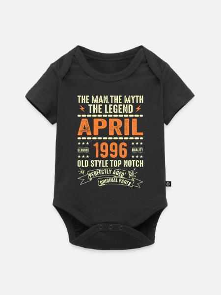 april 1996, APRIL 1996 - Baby Premium Kurzarmbody - Schwarz