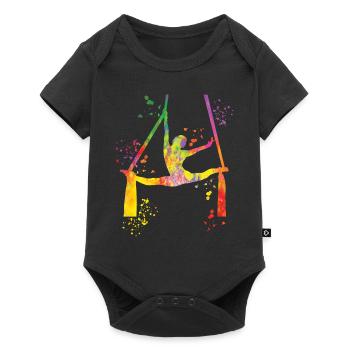 Vertical Cloth Aerial Acrobatics Aerial Silk - Baby Premium short-sleeve bodysuit - black - Front