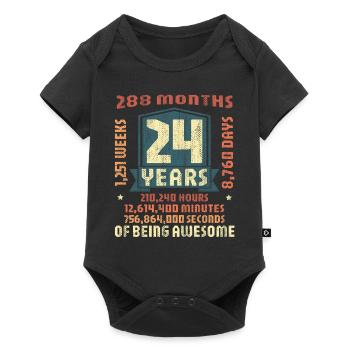 24 years old! Birthday Gift 24th Birthday - Baby Premium short-sleeve bodysuit - black - Front