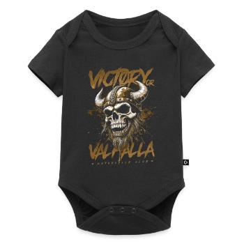 Motorrad Nordische Wikinger Sieg Oder Walhalla - Baby Premium Kurzarmbody - Schwarz - Vorne
