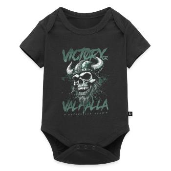 Motorrad Nordische Wikinger Sieg Oder Walhalla - Baby Premium Kurzarmbody - Schwarz - Vorne