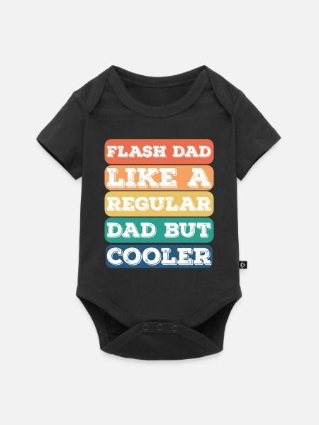Bouldering Flash Papa Boulderer - Baby Premium Kurzarmbody - Schwarz