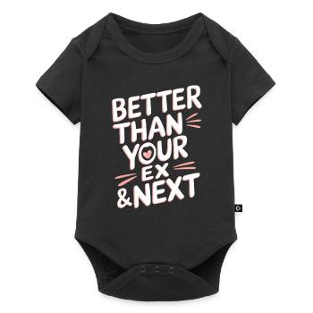 Mieux que votre ex et votre prochaine rupture Single Party - Body à manches courtes Premium Bébé - noir - Devant