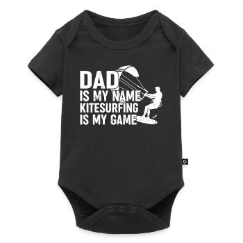 Kitesurfer Dad is my name Kitesurfing is my game - Baby Premium short-sleeve bodysuit - black - Front