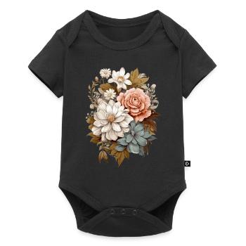 Delicate flowers in pastel - Baby Premium short-sleeve bodysuit - black - Front