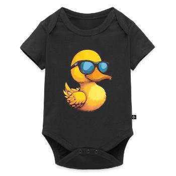 Cool Sunglasses Duck - Baby Premium short-sleeve bodysuit - black - Front