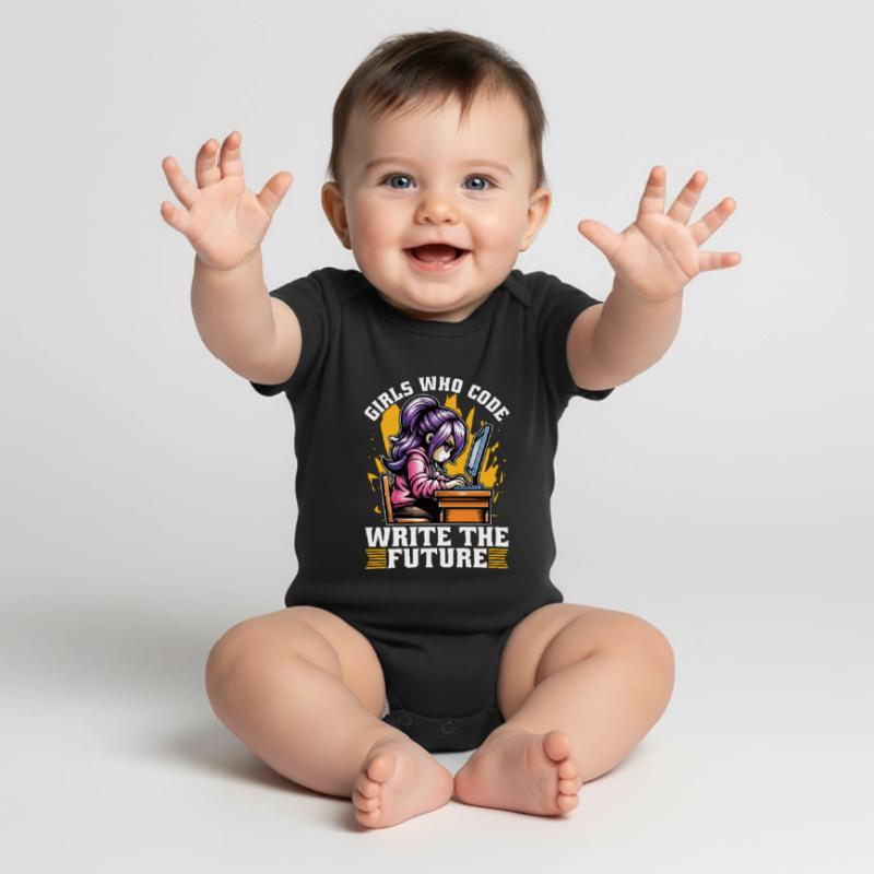 Coder Girls Who Code Write The Future Developer Baby Premium short-sleeve bodysuit