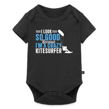 Kiteboarding - I look so good because I'm a crazy - Baby Premium short-sleeve bodysuit - black - Front