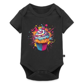 Color Explosion Cupcake - Baby Premium short-sleeve bodysuit - black - Front