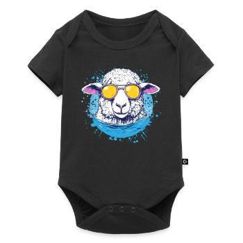 Cool sheep with sunglasses - Baby Premium short-sleeve bodysuit - black - Front