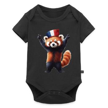 Roter Panda - Baby Premium Kurzarmbody - Schwarz - Vorne