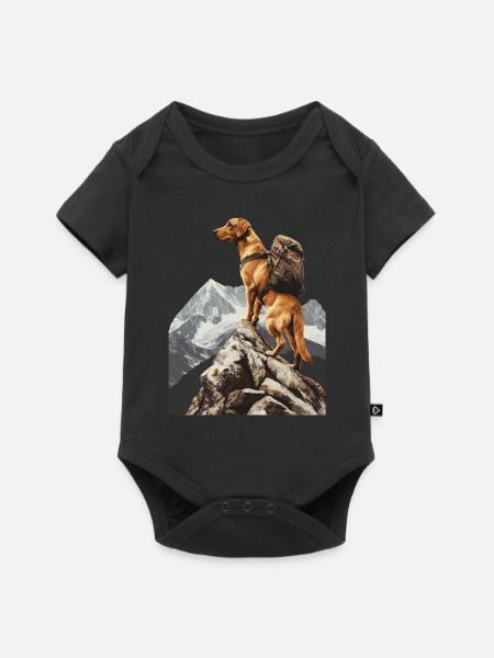 Hund - Baby Premium Kurzarmbody - Schwarz