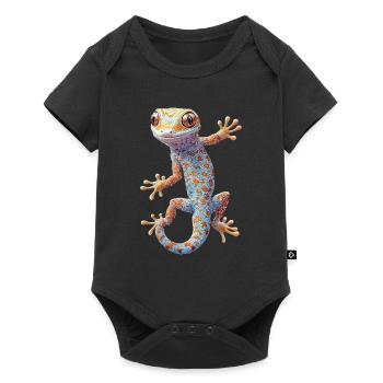 Gecko - Baby Premium Kurzarmbody - Schwarz - Vorne