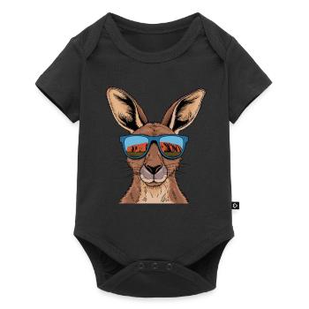 Kangourou cool avec des lunettes de soleil devant l’australien - Body à manches courtes Premium Bébé - noir - Devant